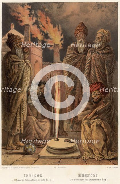 Hindus. (Fire worshipers from the outskirts of Baku), 1862. Creator: Zakharov.