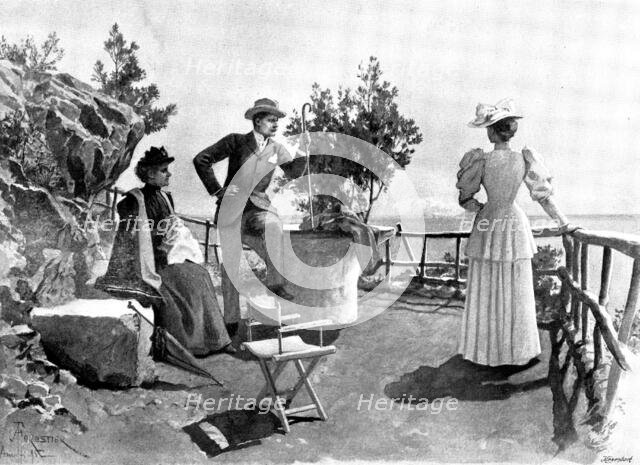 Adam Johnstone's Son: Meanwhile, he spent a great deal of his time with the Bowrings, 1895. Creator: George Meisenbach.