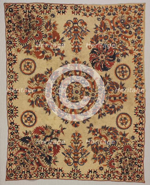 Embroidered Square, 1800s. Creator: Unknown.