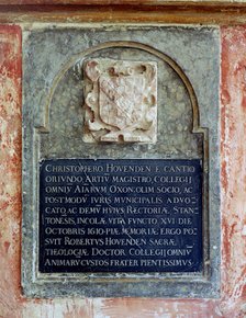 Wall tablet,St Michael's church, Stanton Harcourt, Oxfordshire, 1999. Artist: EH/RCHME staff photographer
