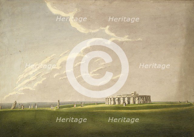 The Grand Antediluvian Temple of Stonehenge: in its original state from the North, 1824-1839. Artist: Henry Browne.