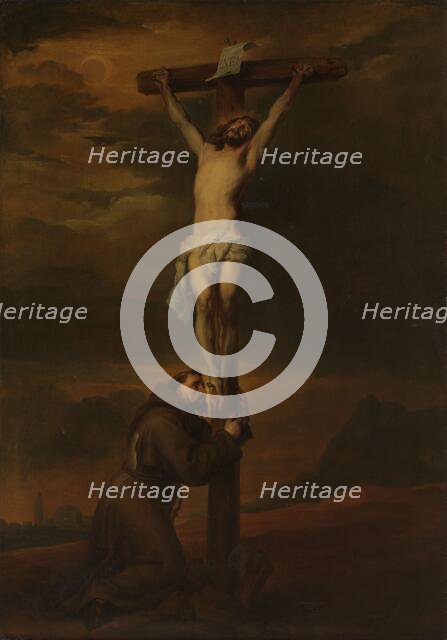 St Francis Lamenting at the Foot of the Cross, c.1650-c.1670. Creator: Unknown.