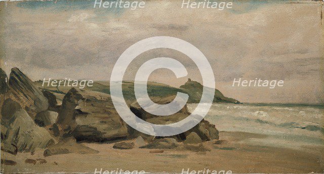 View towards Rame Head, Cornwall, 1850. Artist: Lionel Constable.