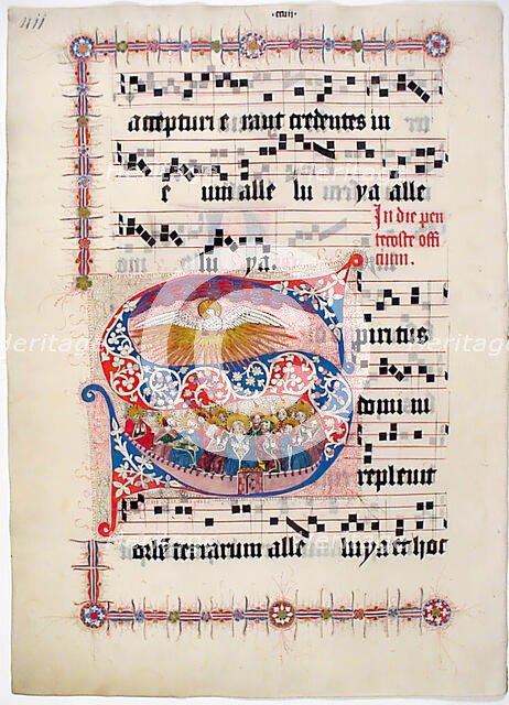 Manuscript Leaf with Initial S, from a Gradual, German, second quarter 15th century. Creator: Unknown.
