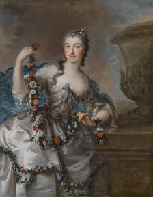 Portrait of a Woman as Flora. Creator: Loir, Marianne (1715-1769).