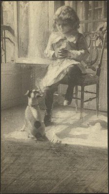 Portrait of a Girl and a Dog, about 1894-1914. Creator: Robert Demachy.