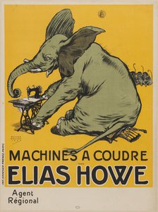Machine à coudre Elias Howe, 1906. Creator: Wallace, Richard William (1872-1927).
