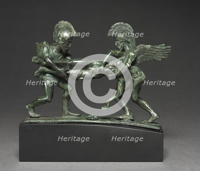 Sleep and Death Cista Handle, 400-375 BC. Creator: Unknown.