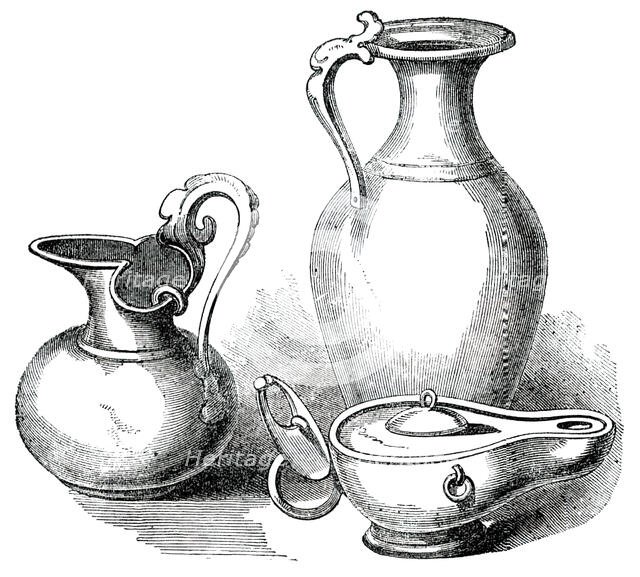 Bronze Vases, Romano-British, 1850. Creator: Unknown.