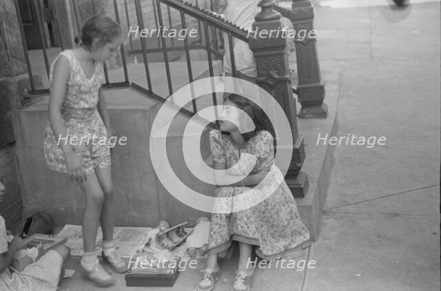 Children playing in the street, 61st Street between 1st and 3rd Avenues, New York, 1938. Creator: Walker Evans.