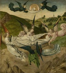 Angelis lifting the Body of St Catherine to Mount Sinai, c1470-1480. Creator: Cologne Master.