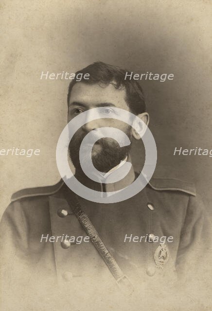 Brigade Commander Ismail Iakovlevich Vakulenko in a Firefighter's Uniform, early 20th century. Creator: I.S.Zhut'ev i Ko..