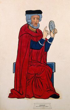 A man in mediaeval costume. Creator: Unknown.