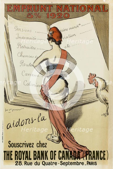 Souscrivez chez The Royal Bank of Canada (France), 1920. Creator: Meunier, Henri Georges (1873-1922).