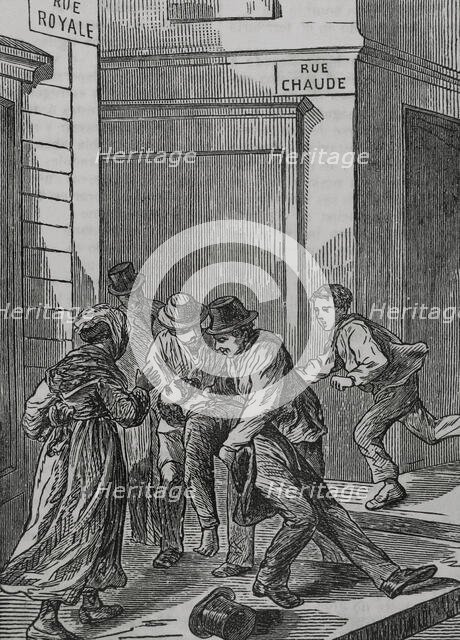 Death of Paul Beurtheret, editor of the "Union Liberale", hit by a Prussian projectile at..., 1871.  Creator: Unknown.