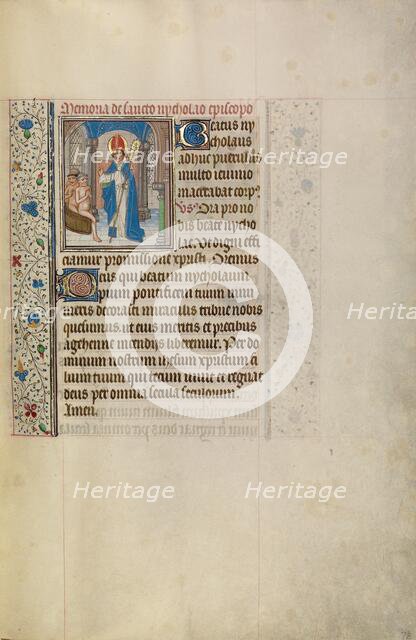 Saint Nicholas Rescuing Three Youths from a Tub; Arenberg Hours, early 1460s. Creator: Workshop of Willem Vrelant.