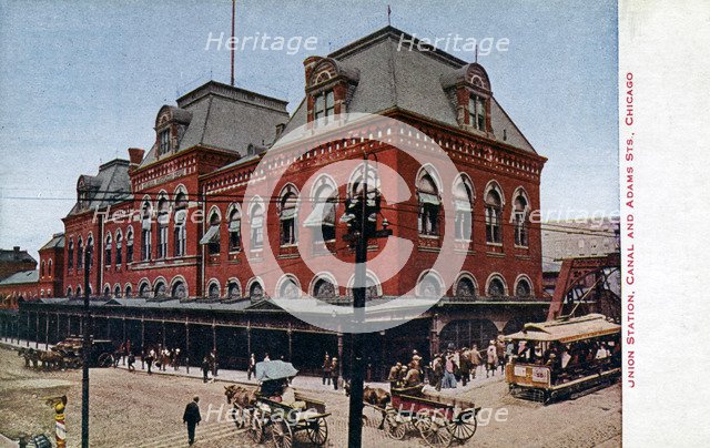 Union Station, Canal and Adams Streets, Chicago, Illinois, USA, 1910. Artist: Unknown