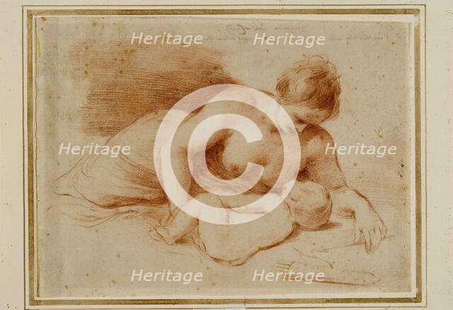 Venus and sleeping Cupid, ca 1620-1625. Creator: Guercino (1591-1666).