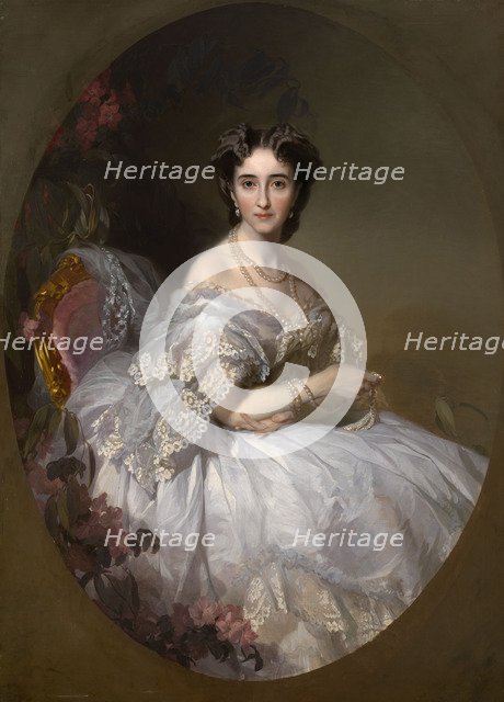 Portrait of Anastasia Ushakova, née Koni (1824-1902). Artist: Makarov, Ivan Kosmich (1822-1897)