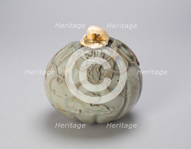 Melon-Shaped Water Pot, Qing dynasty (1644-1911), 18th century. Creator: Unknown.