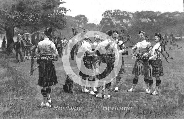 ''Highland Pipers Practising in Hyde Park', 1890. Creator: Unknown.