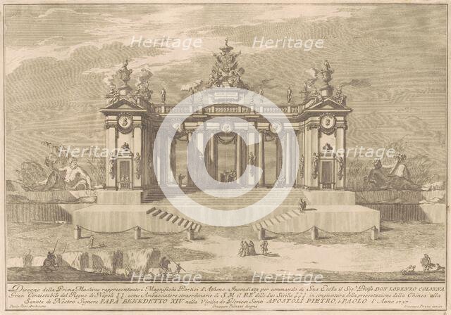 The Prima Macchina for the Chinea of 1757: The Colonnade of the Athenian Lyceum, 1757. Creator: Giuseppe Pozzi.