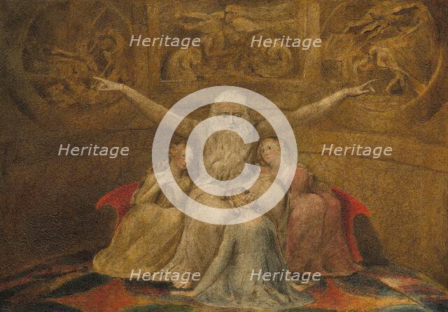 Job and His Daughters, 1799/1800. Creator: William Blake.