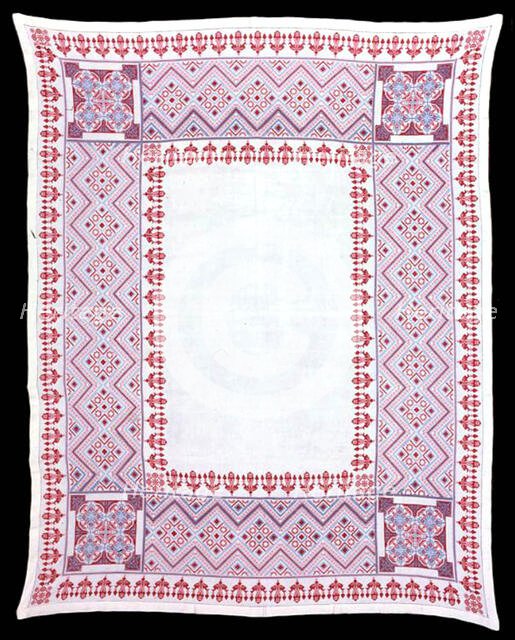 Tablecloth, Ukraine, c. 1860. Creator: Unknown.