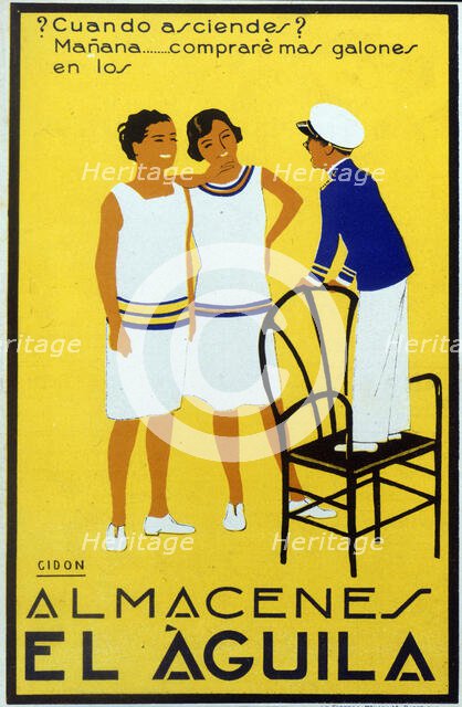 Advertising poster for 'Almacenes el Aguila' in Barcelona, 1940. Creator: Cidon i Navarro, Francisco (1871-1941).