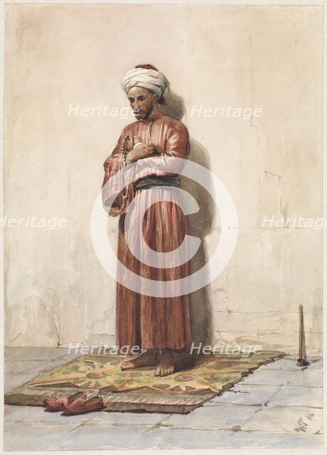 Standing Egyptian with prayer wreath, 1862. Creator: Willem de Famars Testas.