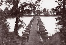 Pontoon Bridge at Deep Bottom, James River, 1864. Creator: Andrew Joseph Russell.