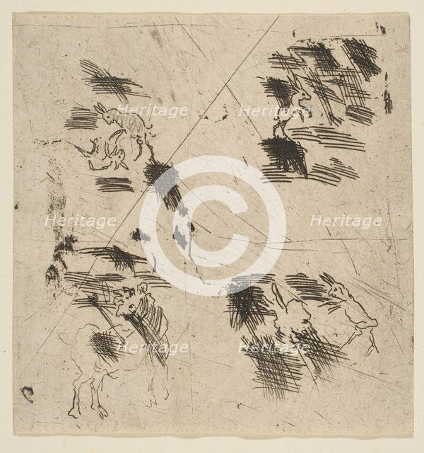 Study with Brigands (Upper Section), ca. 1633. Creator: Claude Lorrain.