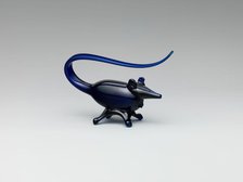 Figure of a Mouse in Deep Blue Glass, Iran, 19th century. Creator: Unknown.