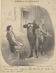 Fidèles aux vieux usages ..., 19th century. Creator: Honore Daumier.