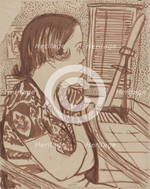 Woman Looking Away, ca.1935 - 1943. Creator: Blanche Grambs.