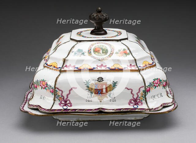 Covered Dish, Junyao, c. 1765, Qing dynasty (1644-1911), Qianlong reign mark and period (1736-95). Creator: Junyao Porcelain.