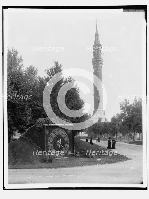 Floral clock and tower, Water Works Park, Detroit, (1902?). Creator: Unknown.