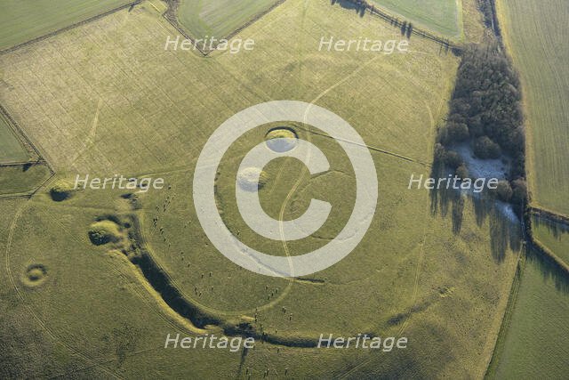 A Neolithic causewayed enclosure earthwork and round barrow earthworks, Windmill Hill..., 2023. Creator: Damian Grady.