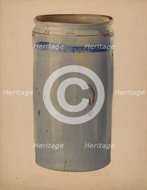 Stone Storage Jar, 1935/1942. Creator: Merkley, Arthur G..
