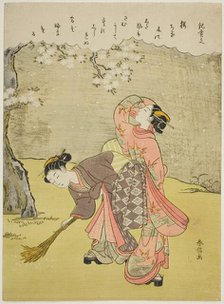 Poem by Ki no Tsurayuki, from an untitled series of Thirty-Six Immortal Poets, c. 1767/68. Creator: Suzuki Harunobu.