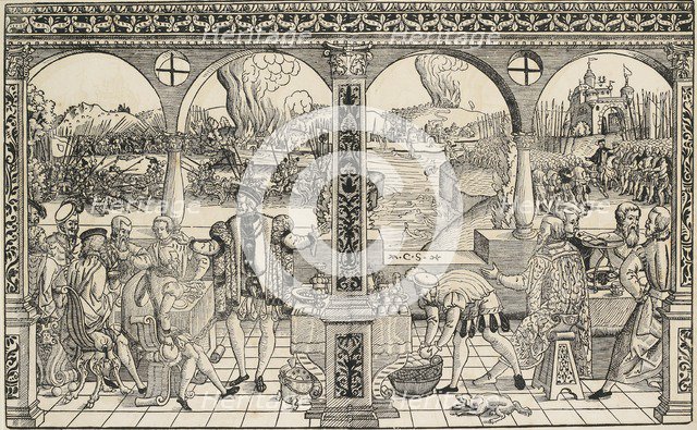 The history of Elector Friedrich I Palatine, c16th century. Artist: Master CS.