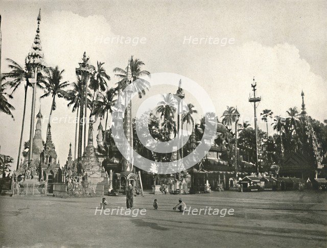 'Shrines at the Shwe Dagon Pagoda, Rangoon', 1900. Creator: Unknown.