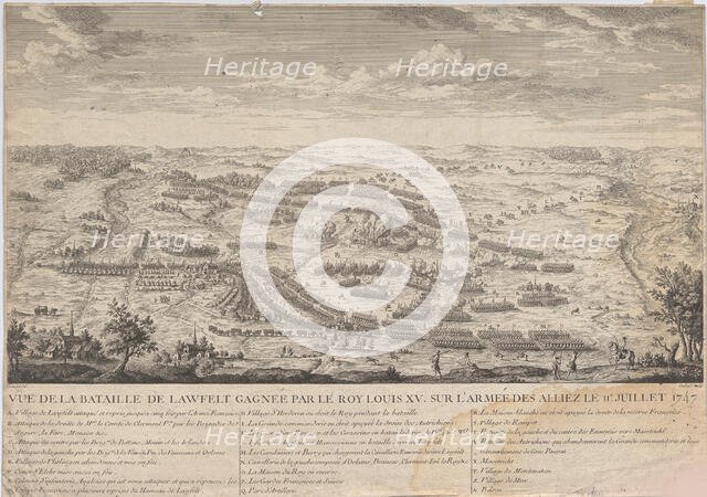 The battle of Lawfeld on 2nd July 1747. Creator: Guélard, Jean-Baptiste (active 1730-1760).