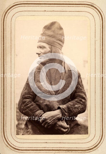 Profile portrait of Per Pålsson Sjålsa, 60 years old, Sjokksjokk, 1868.  Creator: Lotten von Duben.