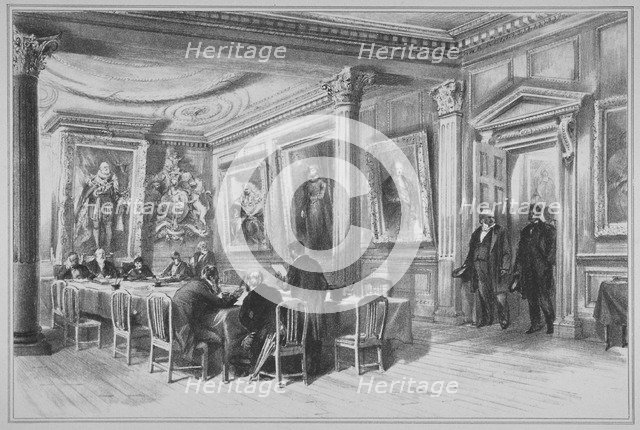 Interior view of the Scottish Corporation in Crane Court, near Fleet Street, City of London, 1860. Artist: J Maclure