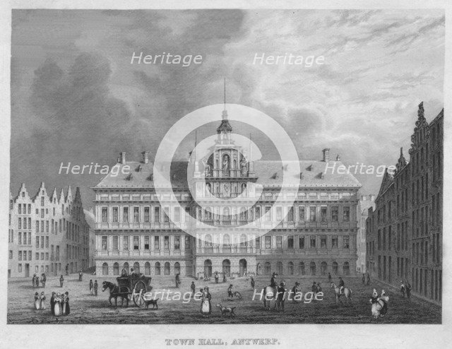 'Town Hall, Antwerp', 1850. Artist: Shury & Son.