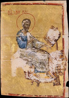 Manuscript Illumination with the Evangelist Luke, Byzantine, late 13th-early 14th century. Creator: Unknown.