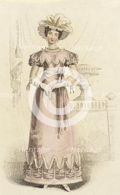 Fashion Plate (Parisian Evening Dress), 1821. Creator: John Bell.