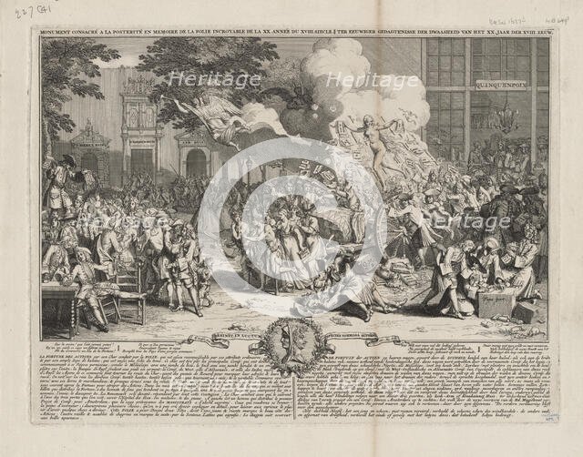 Monument consacré a la posterite en memoire de la folie incroyable de la XX. annee du XVIII..., 1720 Creator: Bernard Picart.
