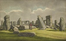 Stonehenge from the W.S.W., showing ruins with soldier, 1824-1839. Artist: Henry Browne.